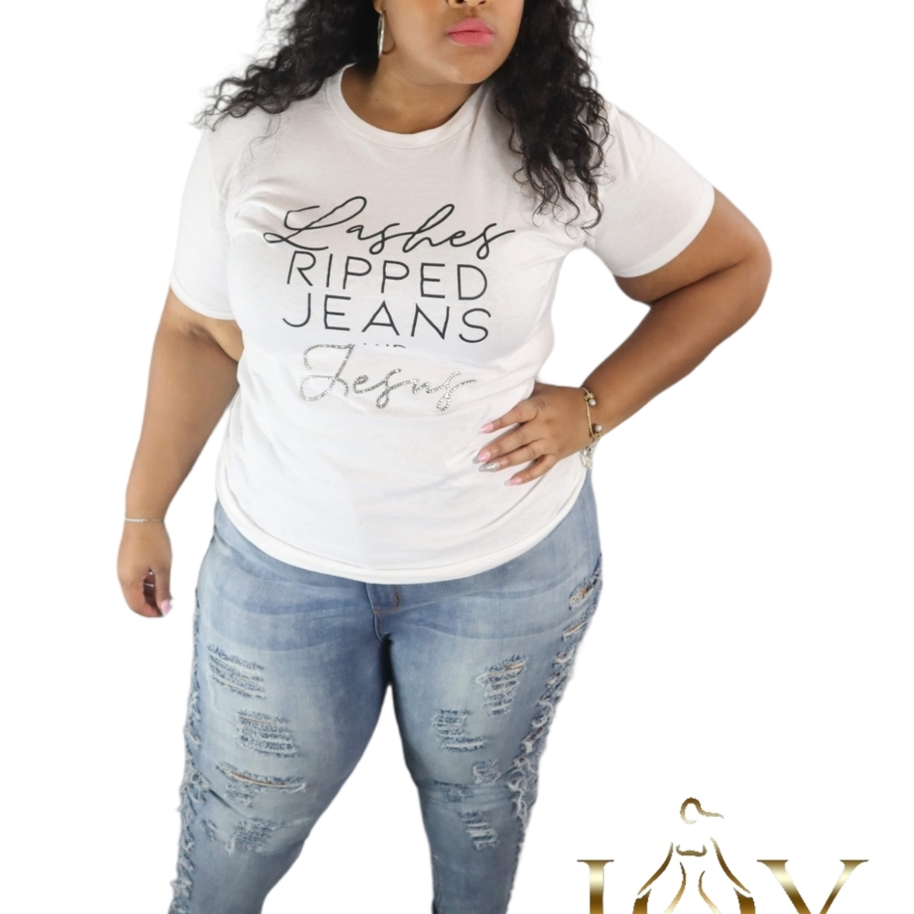 Lashes, Ripped Jeans, & Jesus Tee - Picture 2 of 4